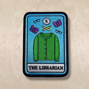 The Librarian Tarot Card Library Themed Embroidered Iron-on Patch