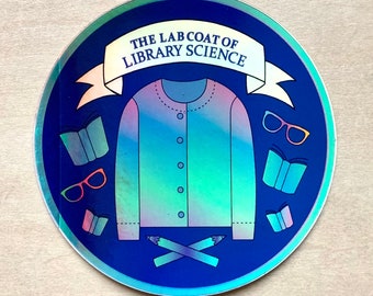 Lab Coat of Library Science - Cardigan - holographic stickers