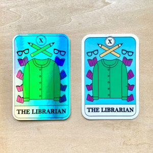 L’autocollant de la carte de tarot du bibliothécaire pour les bibliothécaires et les employés des bibliothèques