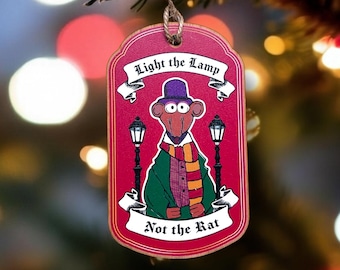 Light the Lamp Not the Rat nostalgic wooden ornament
