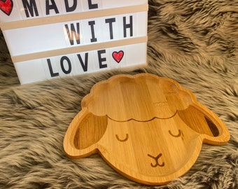 Personalised Engraved Bamboo Sheep Plate