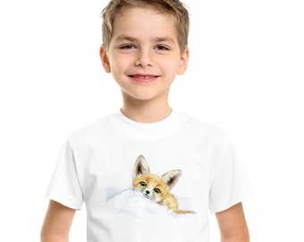 Tshirt Fox pour les tout-petits de 2 à 6 ans / Illustration Fox / Chemise pour enfants avec dessin de renard / Vêtements de garçon pour tout-petits