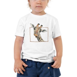 T-shirt girafe pour les tout-petits de 2 à 5 ans / T-shirt avec illustration de girafe / Vêtements esthétiques pour enfants