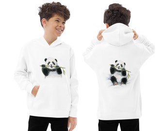 Panda Hoodie for age 6-15 / Panda gifts / Kids hoodie with panda prints  / Girl and Boy winter clothes