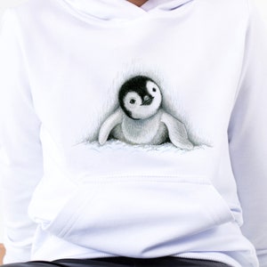 Penguin Kids Hoodie for age 6-15 / Penguin gift / Penguin shirt / Artic animals kids clothes image 2