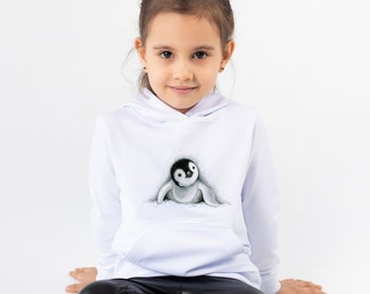 Pinguin Hoodie für Kinder von 6-15 Jahren / Pinguin Geschenk / Pinguin Shirt / Artic Tiere Kinder Kleidung