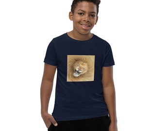 Lion Tshirt for kids age 6-15 / Kids shirt with funny lion / Aesthetic clothes for kids