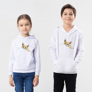 Fox hoodie for age 6-15 / Kids hoodie with fox drawing / Fox sweatshirt image 7