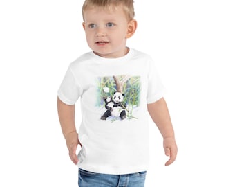 Panda T shirt for toddlers age 2-5 / Panda gifts / Panda party shirt with Panda illustration / Panda prints