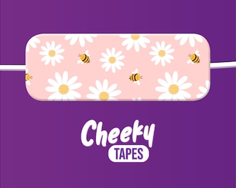 Daisies and Bees Tubie Tape Stickers - NG/NJ Tube, Tube Feeding, Oxygen
