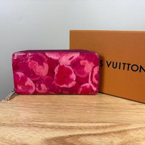Authentische Louis Vuitton Vernis Ikat Flower Zippy Brieftasche mit Box