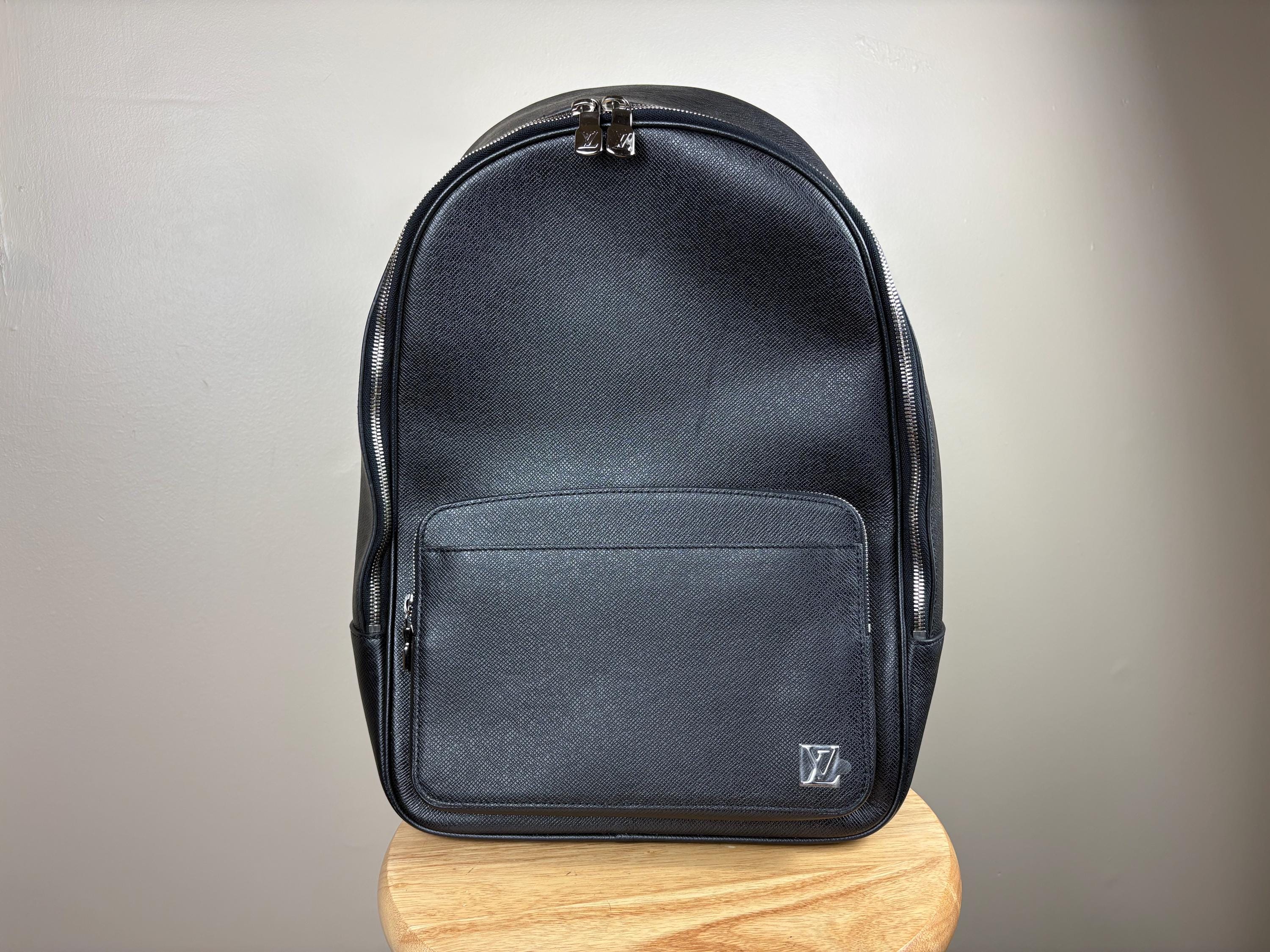 Louis Vuitton Backpack Men Louis Vuitton Alex Backpack Taiga Leather Black  69055113