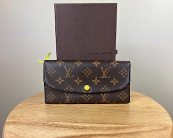 Authentic Louis Vuitton Monogram Emilie Neon Long Bifold Wallet w/ Box