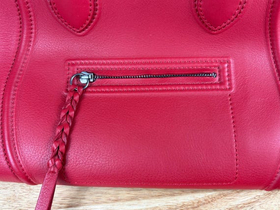 Authentic Celine Phantom Leather Red Handbag Lugg… - image 8