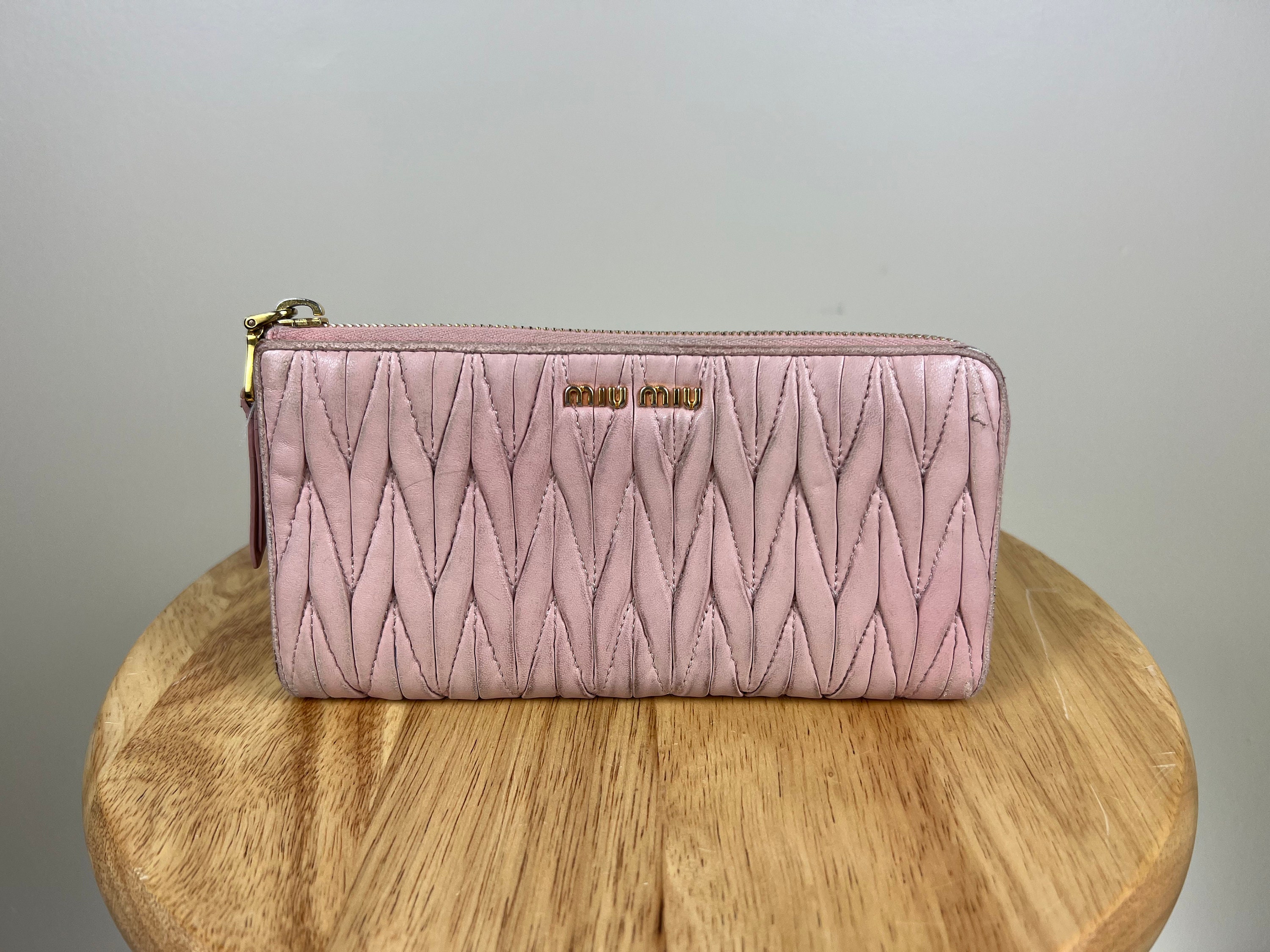 Vintage Miu Miu Crystal Cloqué Nappa leather bag –