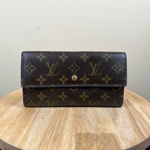 Authentic LOUIS VUITTON Vintage Damier Sarah Wallet Envelope Leather Check  2000