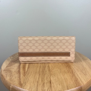 Authentisches Celine Macadam Portemonnaie Tan Canvas