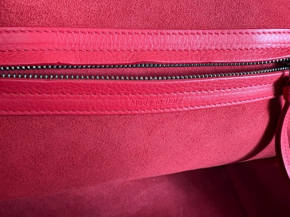 Authentic Celine Phantom Leather Red Handbag Lugg… - image 12