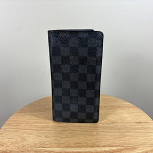 Authentische Louis Vuitton Damier Graphite Brazza Lange Brieftasche