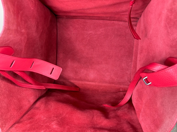 Authentic Celine Phantom Leather Red Handbag Lugg… - image 10