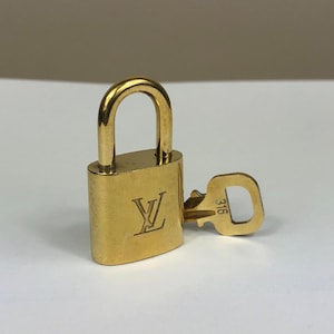 Authentic Louis Vuitton Lock and Key Set Vintage Brass