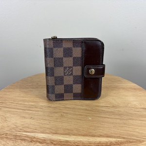 Carteira Louis Vuitton Compact Zip Damier Ebene autêntica