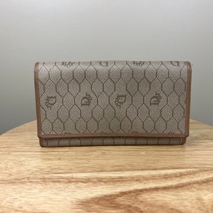 Monedero largo auténtico de Christian Dior con monograma