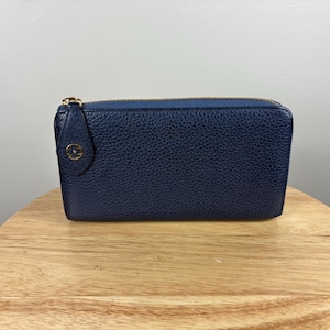 Carteira Louis Vuitton Parnassea Navy Comete Zippy autêntica