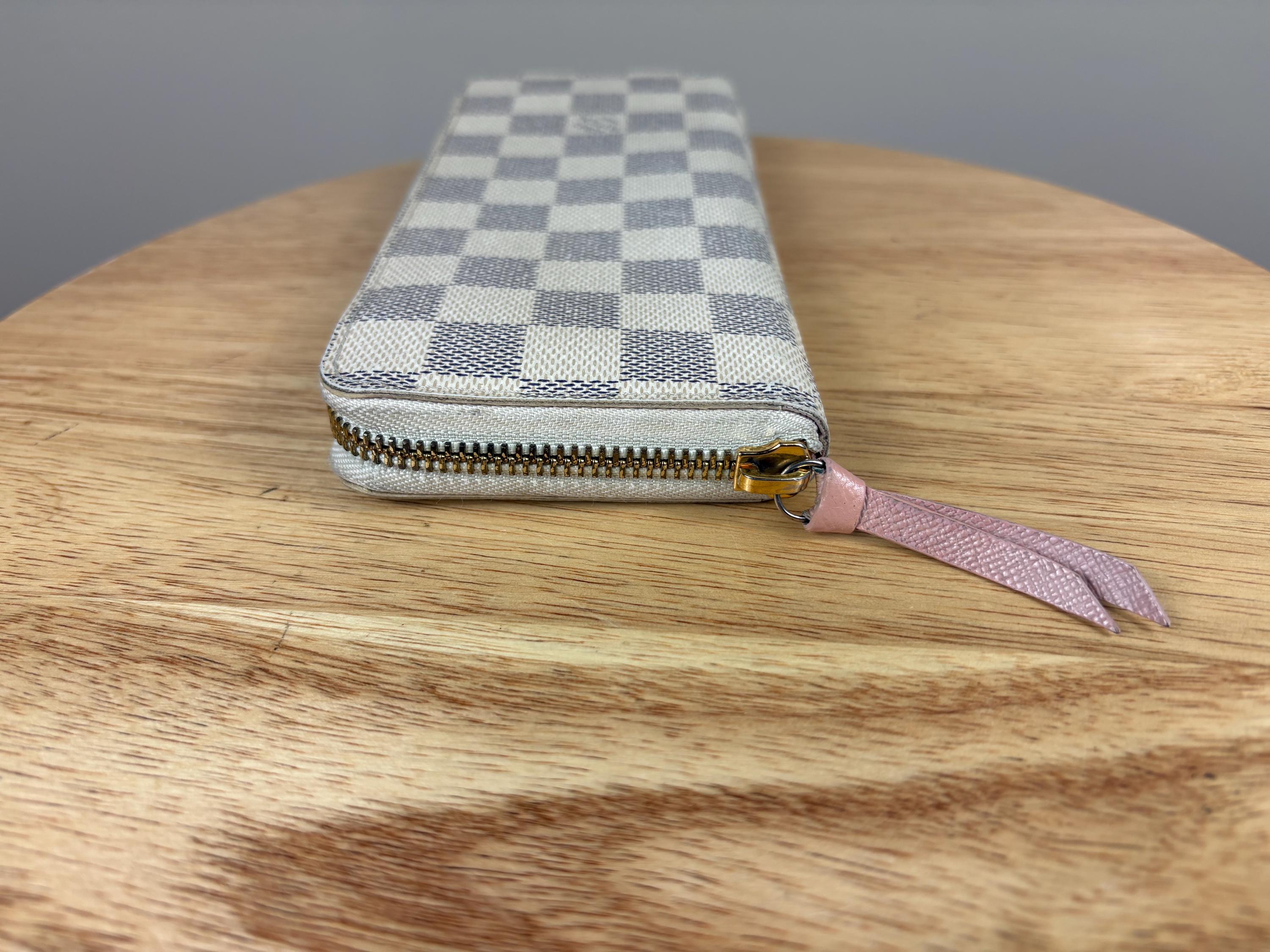 Authentic Louis Vuitton Damier Azur Clemence Zip Around Wallet W