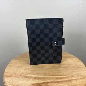 Authentische Louis Vuitton Damier Graphite Agenda MM Notizbuch Hülle