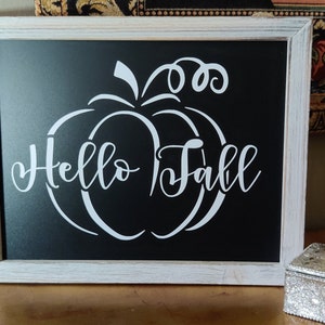 Fall Farmhouse Sign, Hello Fall Farmhouse Sign, Galvanized Metal Home Decor, Hello Fall Sign, Fall Farmhouse Sign, Fall Decor, Autumn Decor image 1