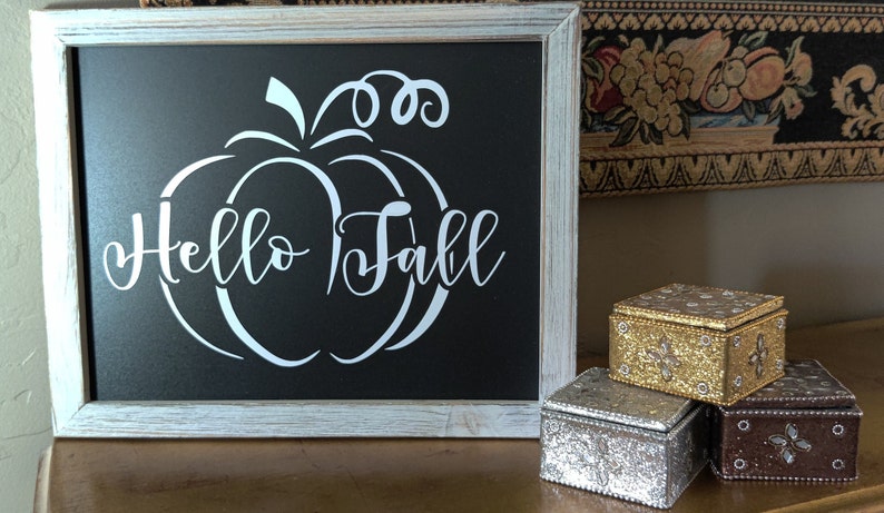 Fall Farmhouse Sign, Hello Fall Farmhouse Sign, Galvanized Metal Home Decor, Hello Fall Sign, Fall Farmhouse Sign, Fall Decor, Autumn Decor image 9