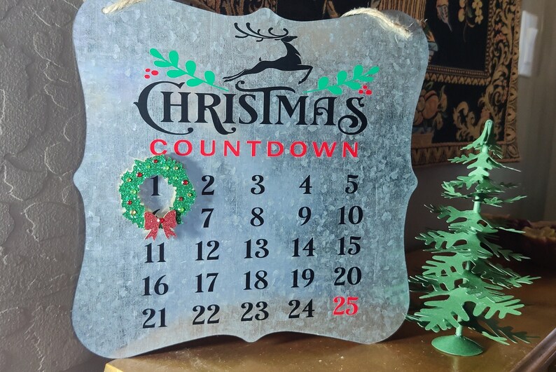 Galvanized Metal Advent Calendar Christmas Etsy