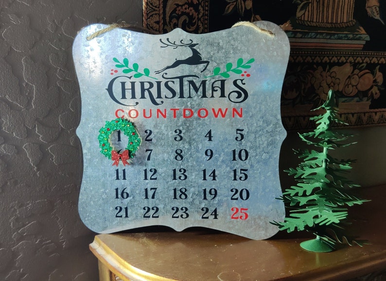Galvanized Metal Advent Calendar Christmas Etsy
