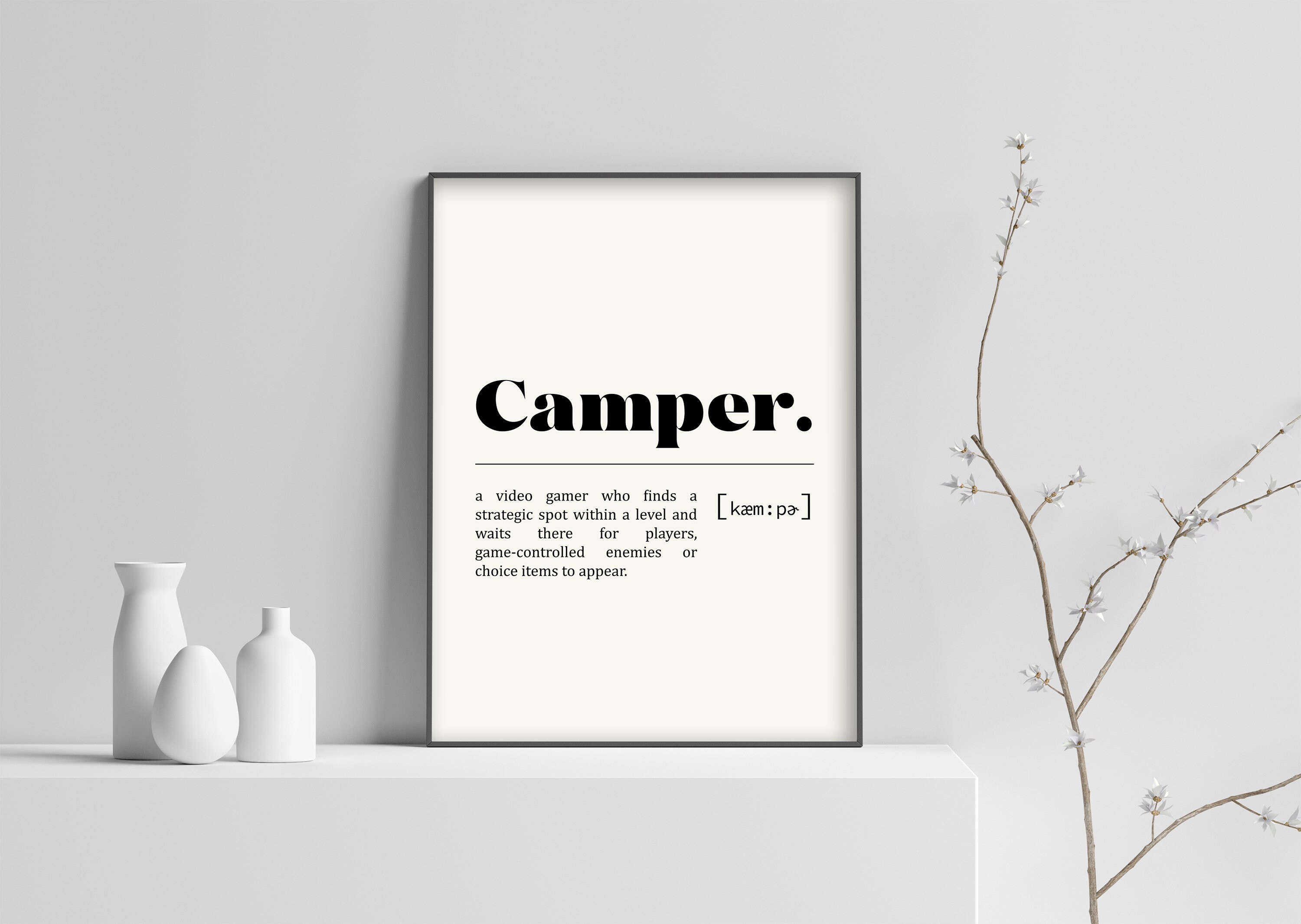 Camper Definition Gaming Prints Gamer Print Gaming Wall Etsy