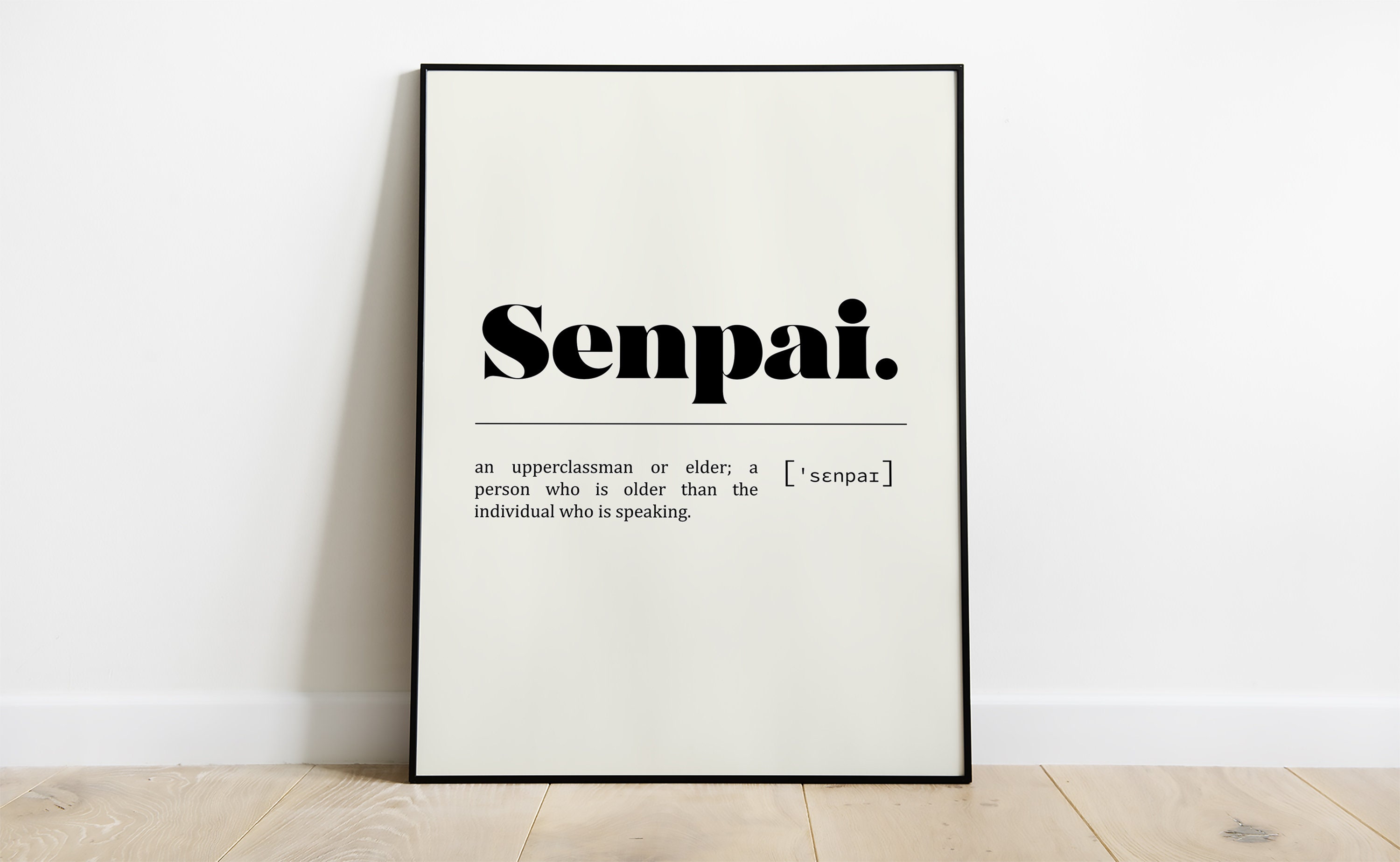 Senpai Definition Poster Anime Prints Anime Wall Art Etsy