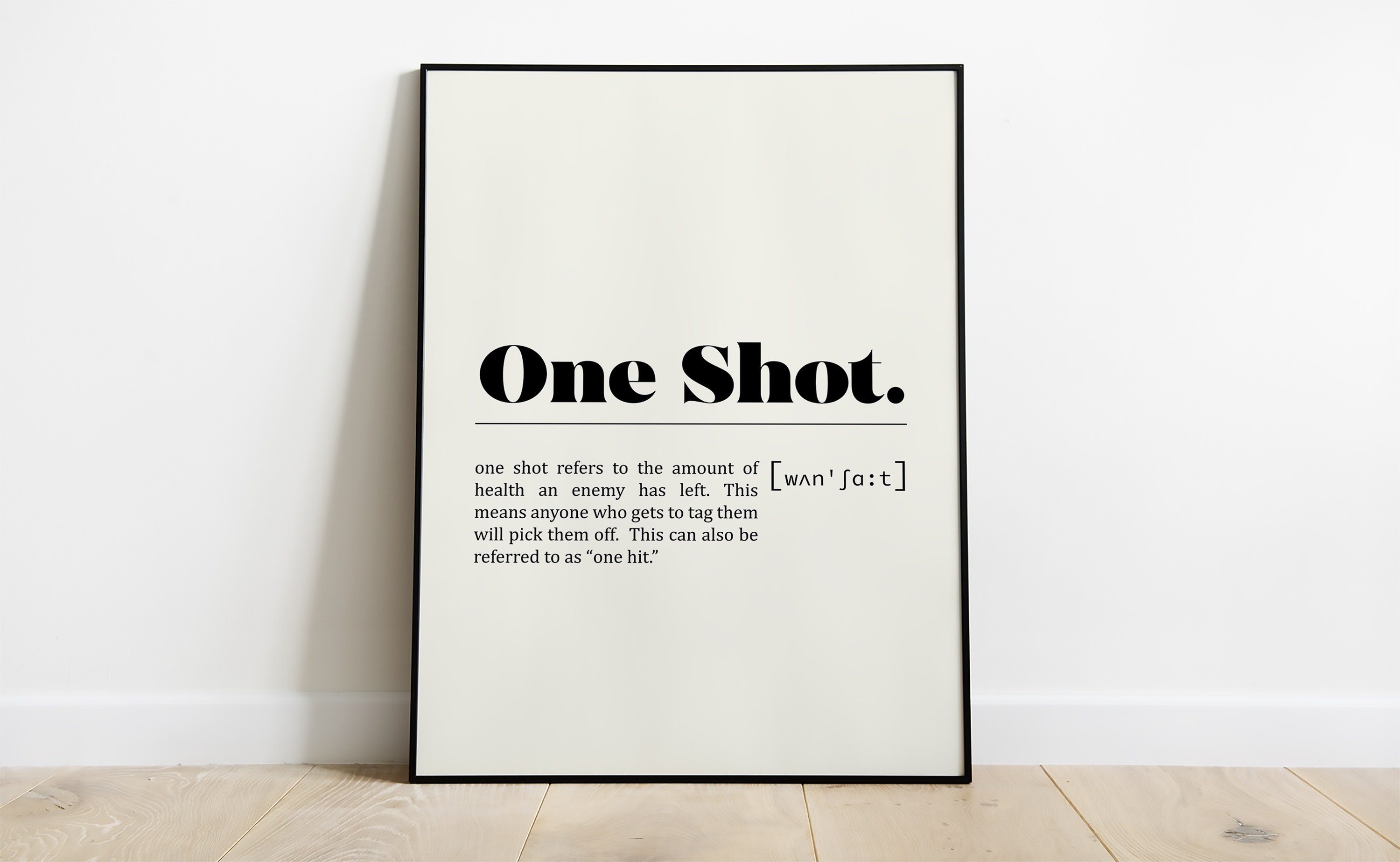 One Shot Definition Gaming Prints Gamer Print Gaming Etsy