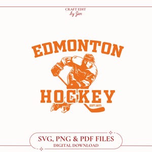Vintage Edmonton Hockey SVG, Oilers fanshirt (digitale bestanden)