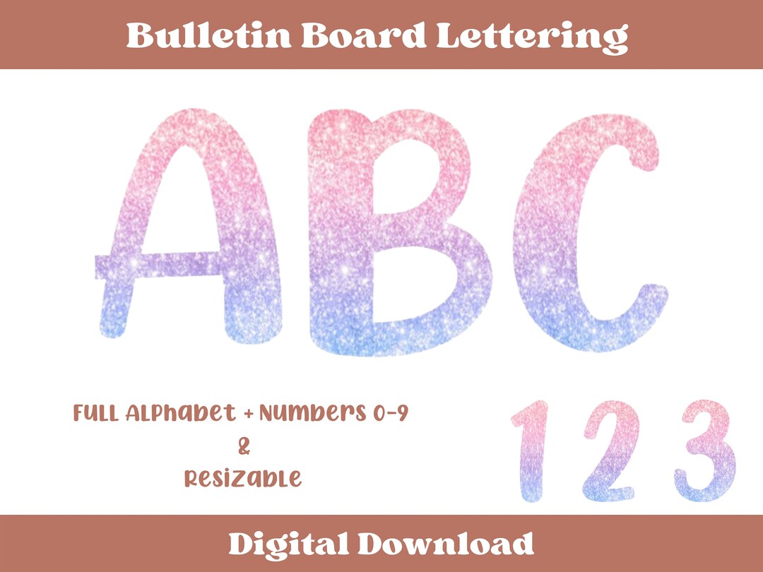 Ombre Glitter Bulletin Board Letters Glitter Bulletin Board Etsy