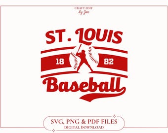 Arquivo SVG vintage do time de beisebol St. Louis Cardinals, camiseta retrô dos Cardinals (arquivos digitais)