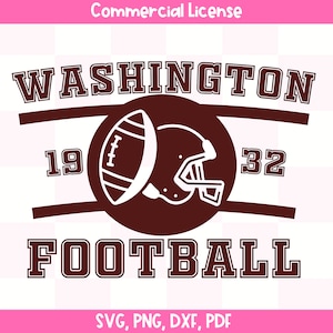 Washington Fußball SVG | Vintage Style Washington Sweatshirt | Kommandant Pullover | Washington Fans Geschenk | Sublimation | Cricut