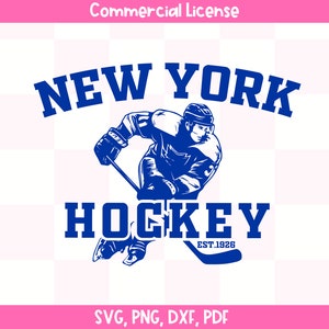 SVG vintage de hóquei no gelo de Nova York, suéter de hóquei do Rangers, camisa retrô de hóquei no gelo de Nova York, camiseta do Rangers, arquivo de máquina de corte