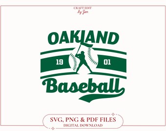 Vintage Oakland Baseball SVG, Retro Athletics Design (Digital Files)