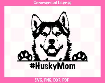 Husky Mom SVG, Siberian Husky Clipart, Dog Lover Gift (Cut Files)