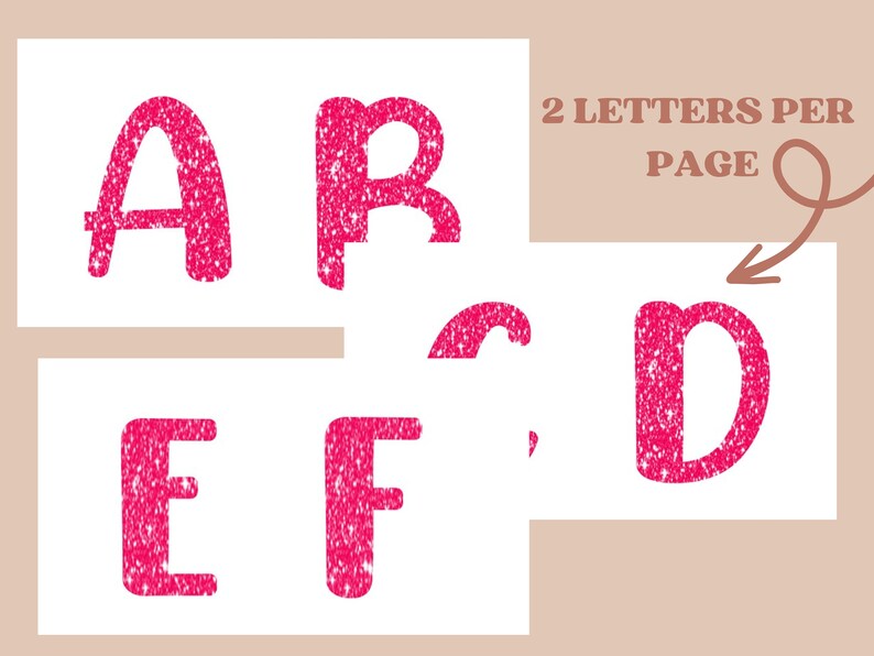 Glitter Bulletin Board Letters, Retro Classroom Decor, AZ Bulletin