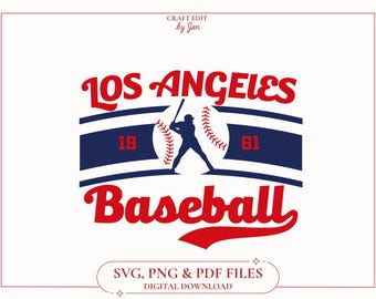 Vintage Los Angeles Angels Baseball SVG, Retro Design (Digital Download)
