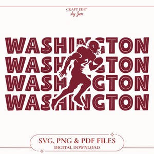 Washington Fußball SVG | Washington Pullover im Vintage-Stil | Kommandant Pullover | Washington Fans Geschenk | Sublimationsdruck | Cricut