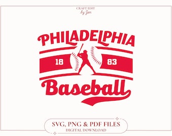 Vintage Philadelphia Baseball SVG, Phillies Retro Shirt File (Digital Download)