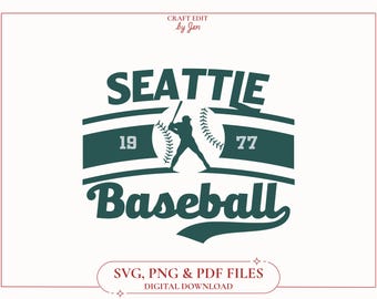 Vintage Seattle Baseball SVG, Retro Mariners Shirt (Digital Files)