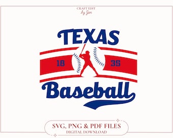 Vintage Texas Rangers Baseball SVG, Retro Game Day (Digital Files)